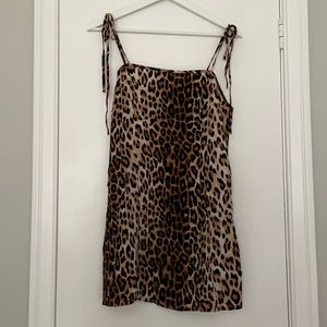 FOREVER 21 leopard cami dress with tie straps